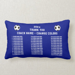 Player's Names Great Gift Ideas for Soccer Coaches Lumbar Cushion
