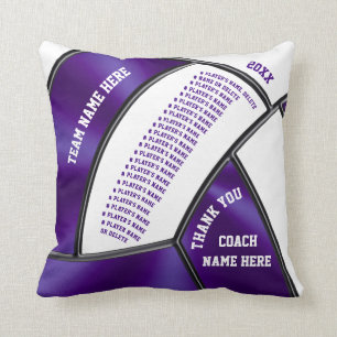 Player's Names Personalised Volleyball Coach Gifts Cushion