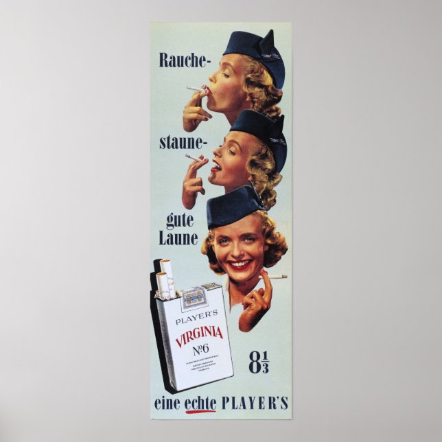 PLAYER'S VIRGINIA No.6 American Cigarettes Tobacco Poster (Front)
