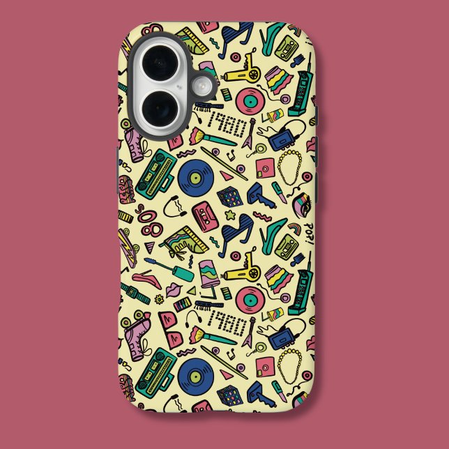 Playful 1980s Doodle Art Pattern Case-Mate iPhone Case (Creator Uploaded)