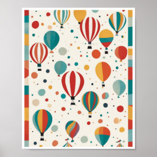 playful abstract art wall poster circus fun