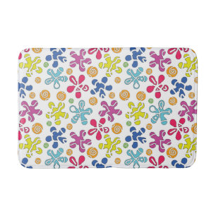 Playful Abstract Doodle Shapes Bath Mat