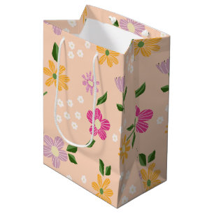 Playful Abstract Flowers Medium Gift Bag