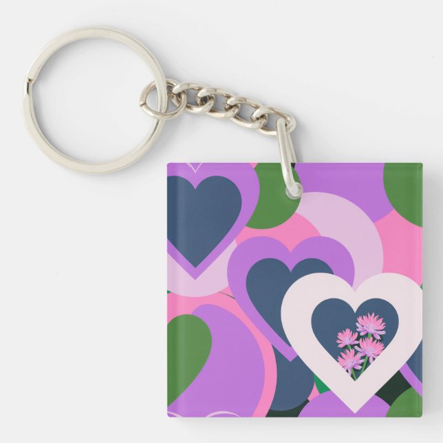 Playful Abstract Heart Acrylic Keychain (Front)
