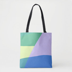 Playful Abstract Pastel Colour Block Lavender Gree Tote Bag
