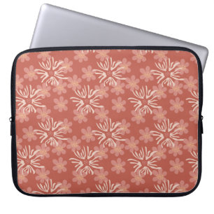Playful abstract pink and yellow florals laptop sleeve