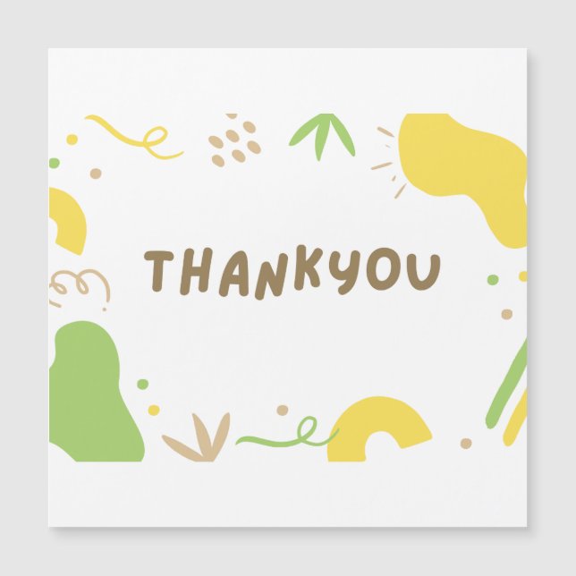 Playful Abstract Thank You Card – Bold Brown Text  (Front)