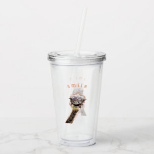 Playful Acrylic Tumbler Happy Ostrich - Smile