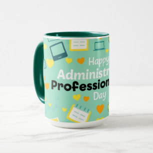 Playful Admin Day Calendar Laptop Heart Art Mug
