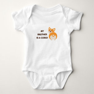 Playful Adorable Fun Corgi Sibling Duo Dog Lovers Baby Bodysuit