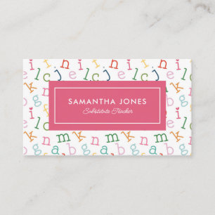 Playful Alphabet Substitute Teacher Business Card