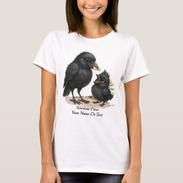 Playful American Crow T-Shirt (Front)