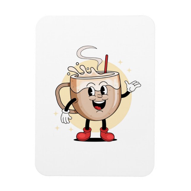 Playful and Adorable Coffee Character Magnet (Vertical)