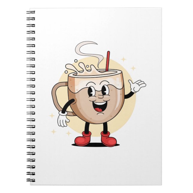 Playful and Adorable Coffee Character Notebook (Front)