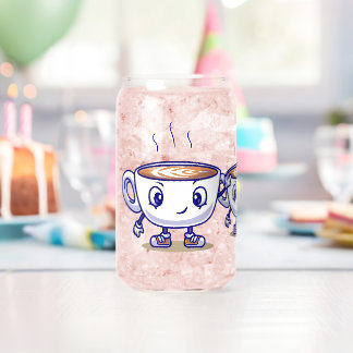 Playful and Funny Coffee Design Can Glass