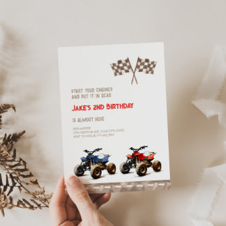 Playful ATV Bikes Birthday Invitation