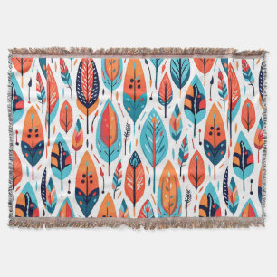 Playful Autumn Leaf Pattern Throw Blanket