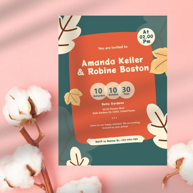 Playful Autumn Wedding Invitation (Creator Uploaded)