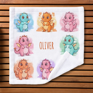 Playful Baby Dragons Personalised Wash Cloth