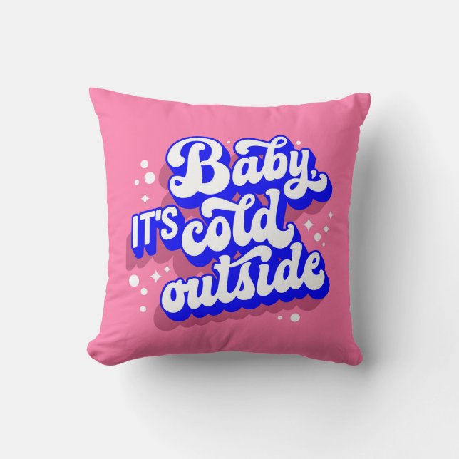 Playful Baby, It’s Cold Outside Winter Design Cushion (Front)