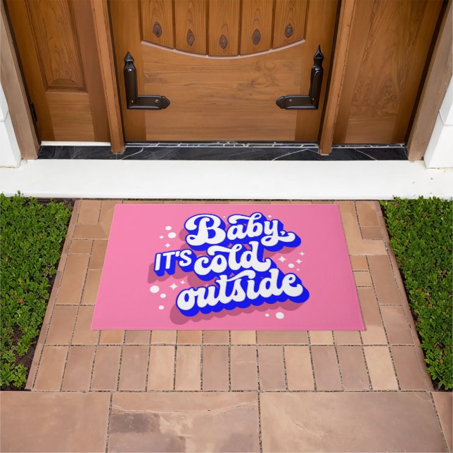 Playful Baby, It’s Cold Outside Winter Design Doormat (Outdoor)