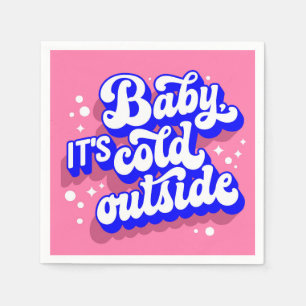 Playful Baby, It’s Cold Outside Winter Design Napkin