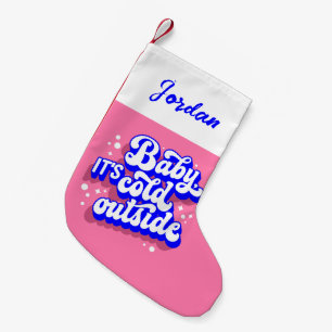 Playful Baby, It’s Cold Outside Winter Design Small Christmas Stocking