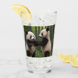 Playful Baby Pandas In A Bamboo Forest,  Glass