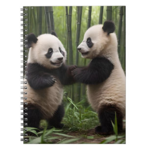 Playful Baby Pandas In A Bamboo Forest, Notebook