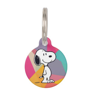 Playful Beagle Cartoon Geometric Pop Art Pet Tag