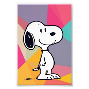 Playful Beagle Cartoon Geometric Pop Art Photo Print