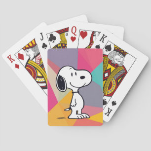 Playful Beagle Cartoon Geometric Pop Art Playing Cards