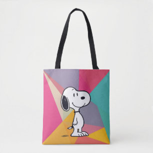 Playful Beagle Cartoon Geometric Pop Art Tote Bag