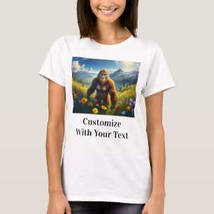 Playful Bigfoot Meadow Flowers T-Shirt