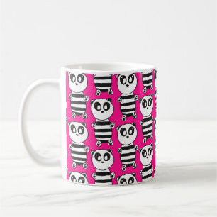Playful Black and White Panda Art Coffee Mug
