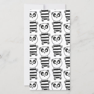 Playful Black and White Panda Art Save The Date