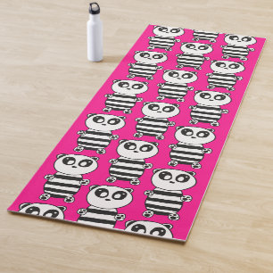 Playful Black and White Panda Art Yoga Mat