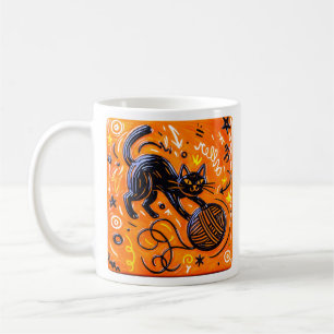 Playful Black Cat Mug