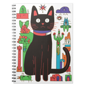Playful Black Cat Notebook