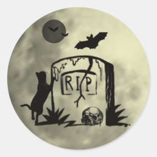 Playful Black Cat Stickers