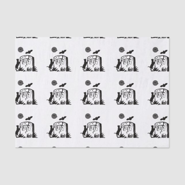 Playful Black Cat Tissue Paper (Front)