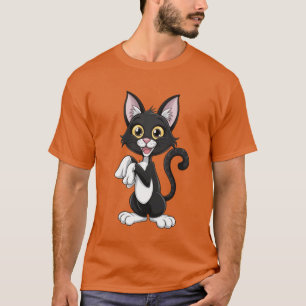 Playful Black Cat with Bright Yellow Eyes T-Shirt
