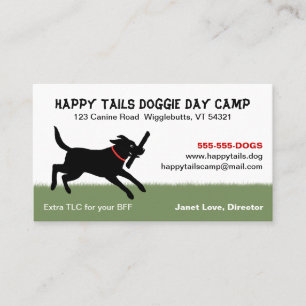Playful Black Labrador Retriever Dog Pet Care Business Card