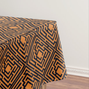 Playful Black Labyrinth on any Colour Tablecloth