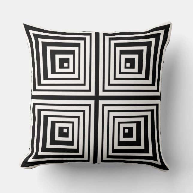 Playful Black & White Nested Star Formation  Cushion (Front)