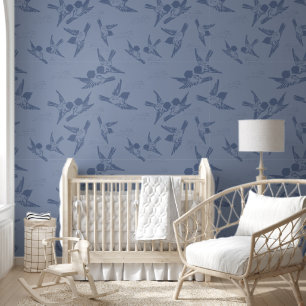 Playful Blue Birds Peel & Stick Wallpaper