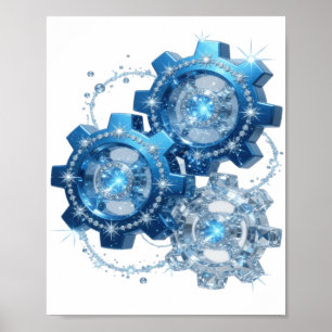 Playful Blue BLUE GEAR Poster
