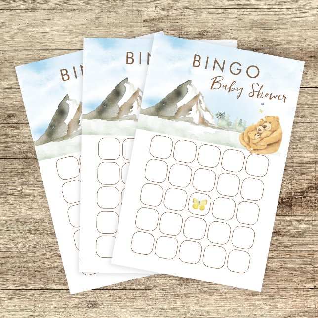 Playful Blue Mountain Bear Family Shower Bingo (Creator Uploaded)