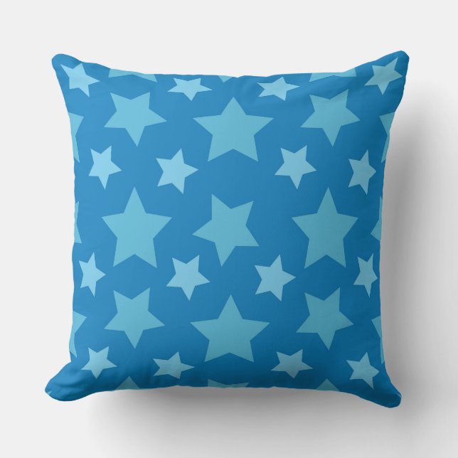 Playful Blue Star Pattern for Cheerful Design Cushion (Front)