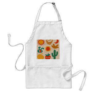 Playful Bohemian Patterns Hand-drawn suns, moons Standard Apron